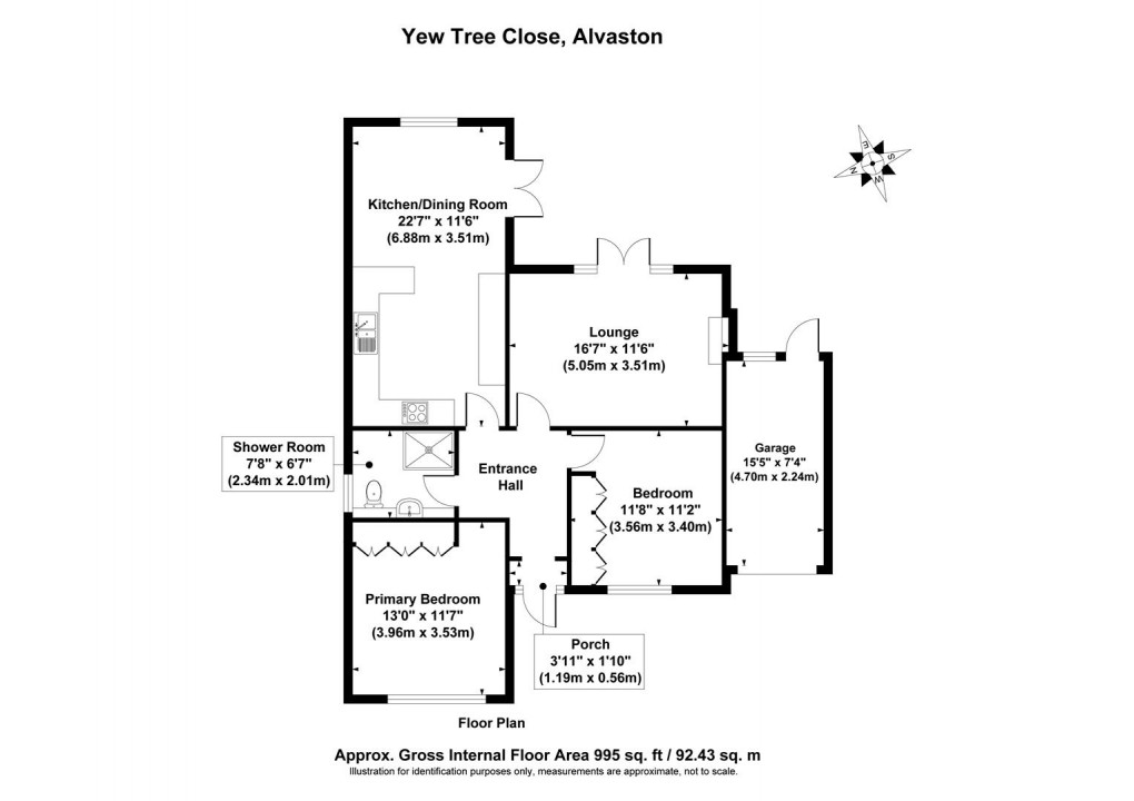 Floorplan for Yew Tree Close, Alvaston, Derby