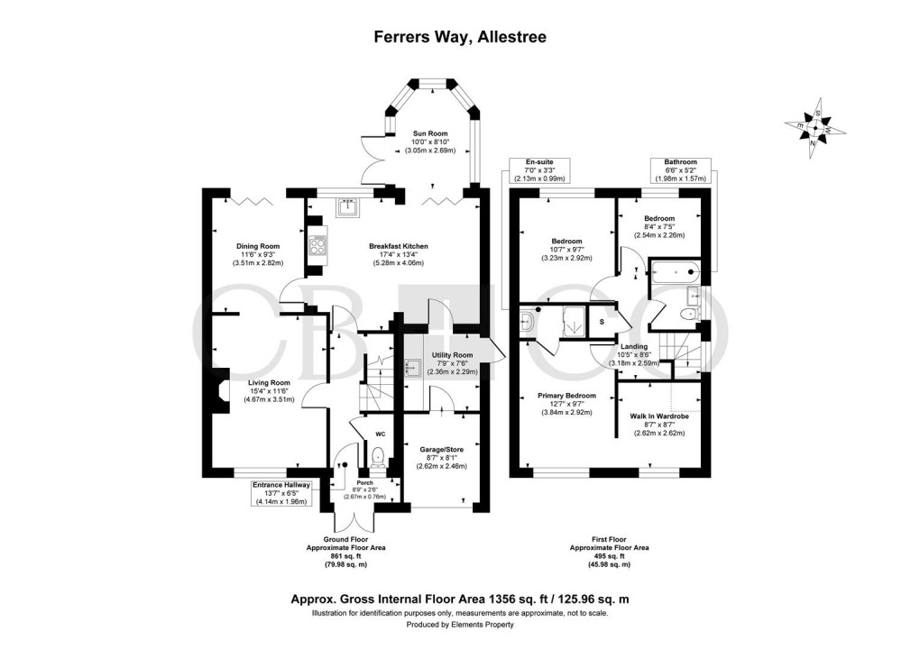 Floorplan for Ferrers Way, Allestree/Darley Abbey, Derby