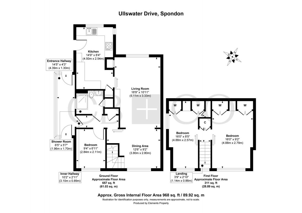 Floorplan for Ullswater Drive, Spondon, Derby