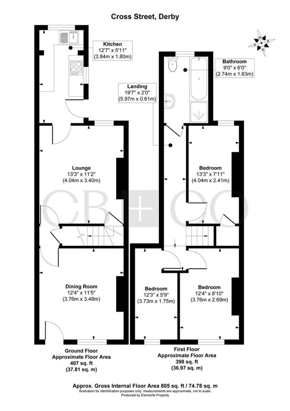 Floorplan for Cross Street, Derby