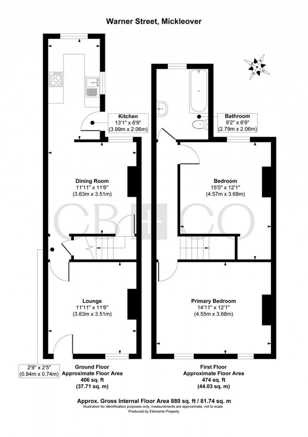 Floorplan for Warner Street, Mickleover, Derby