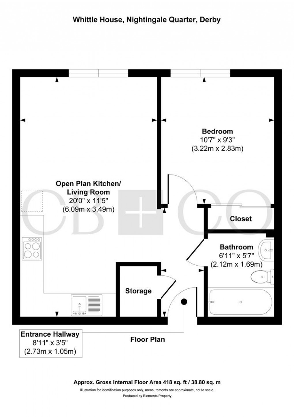 Floorplan for Whittle House, Nightingale Quarter, Derby