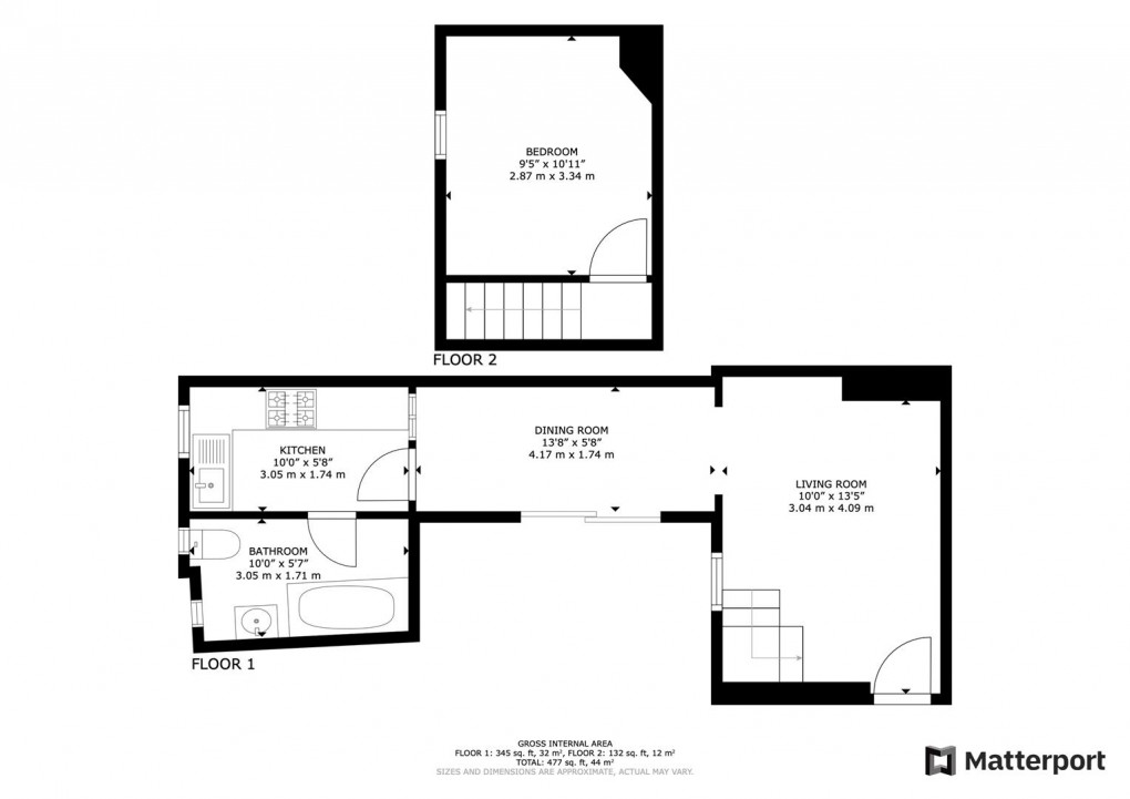Floorplan for Hill Square, Darley Abbey, Derby
