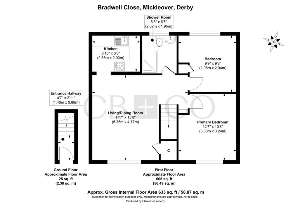 Floorplan for Bradwell Close, Mickleover, Derby