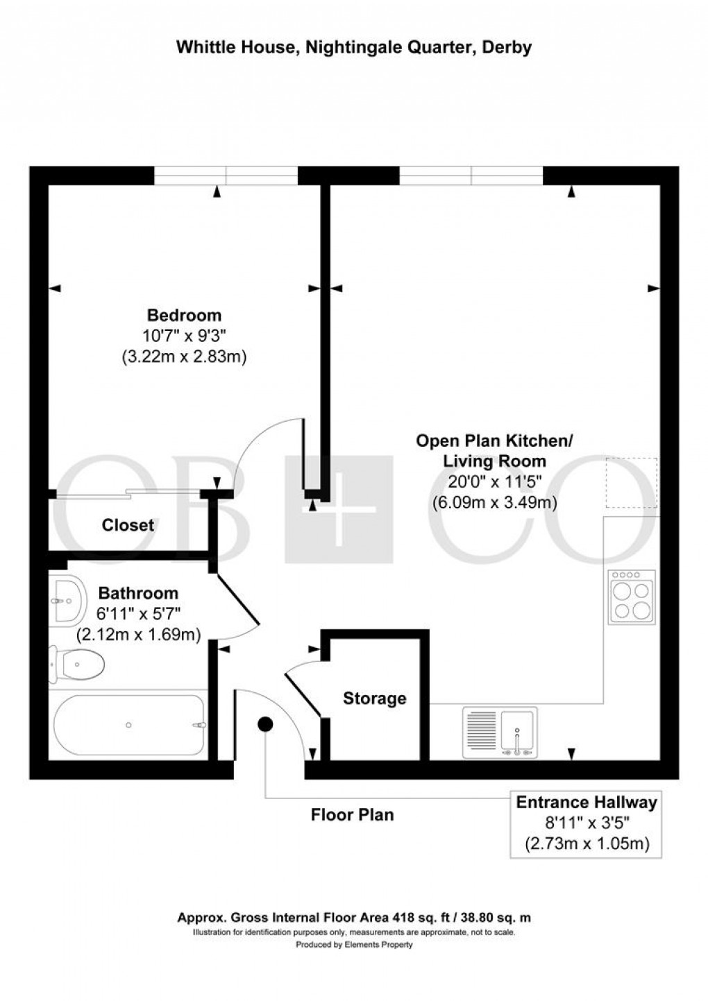Floorplan for Scutari Close, Derby