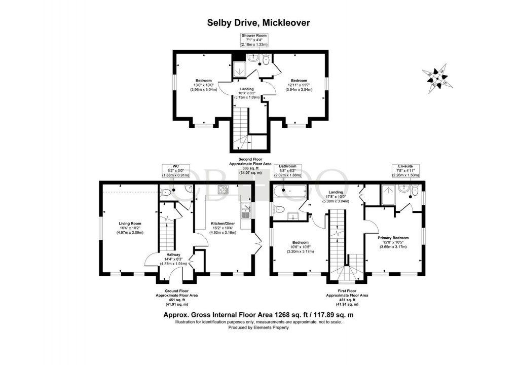 Floorplan for Selby Drive, Mickleover, Derby