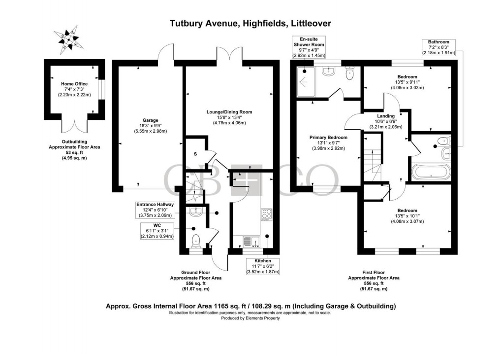 Floorplan for Tutbury Avenue, Littleover, Derby