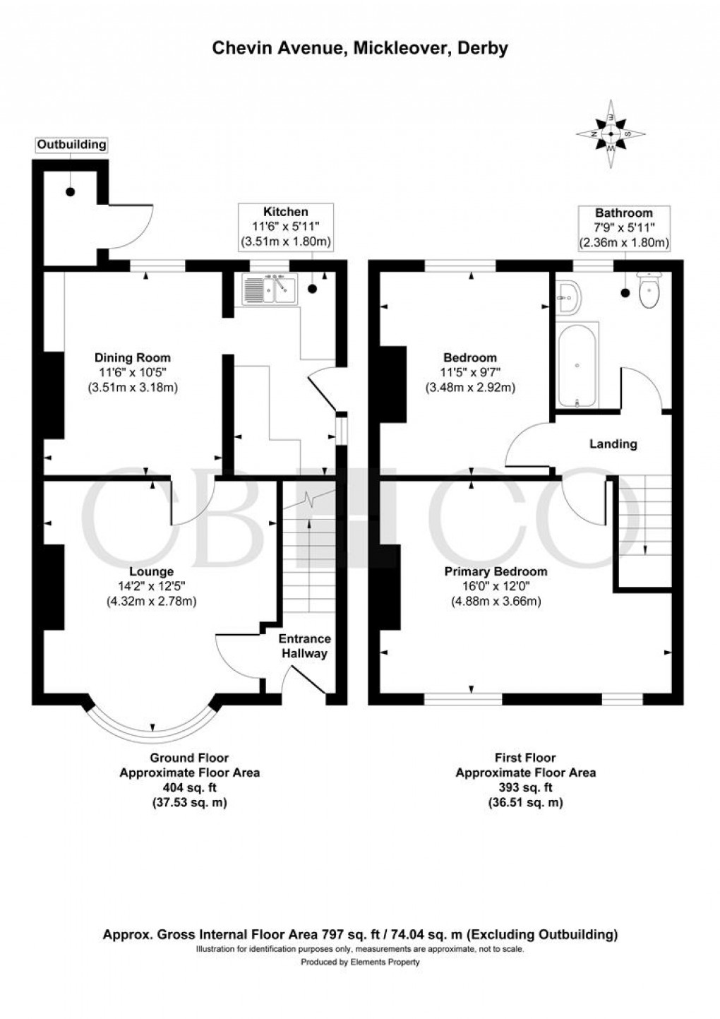 Floorplan for Chevin Avenue, Mickleover, Derby