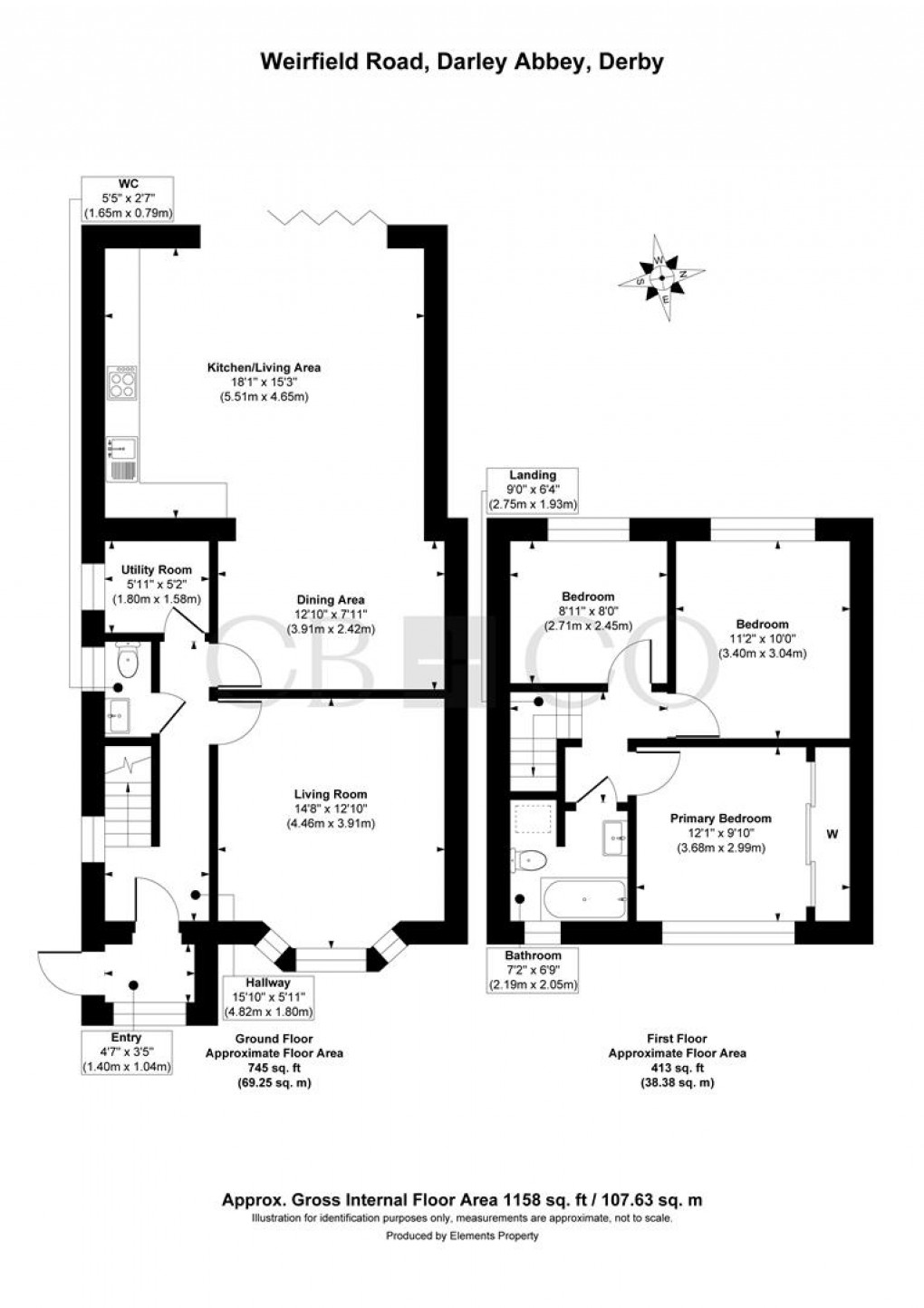 Floorplan for Weirfield Road, Darley Abbey, Derby