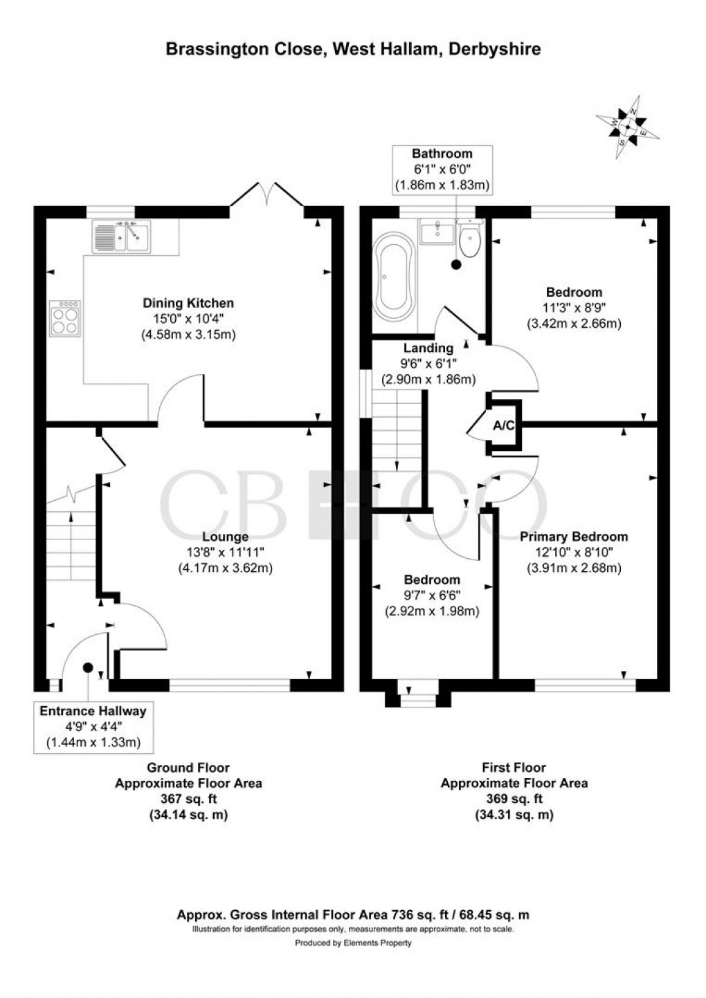 Floorplan for Brassington Close, West Hallam, Derbyshire