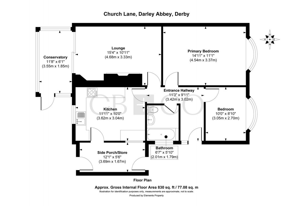 Floorplan for Church Lane, Darley Abbey, Derby