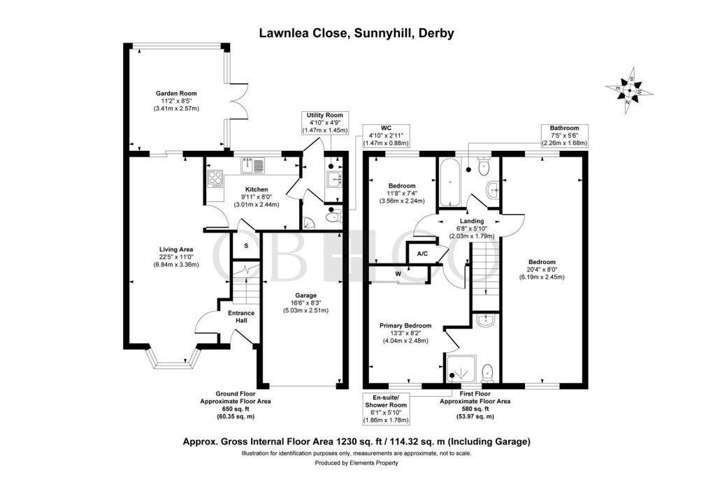 Floorplan for Lawnlea Close, Sunnyhill, Derby