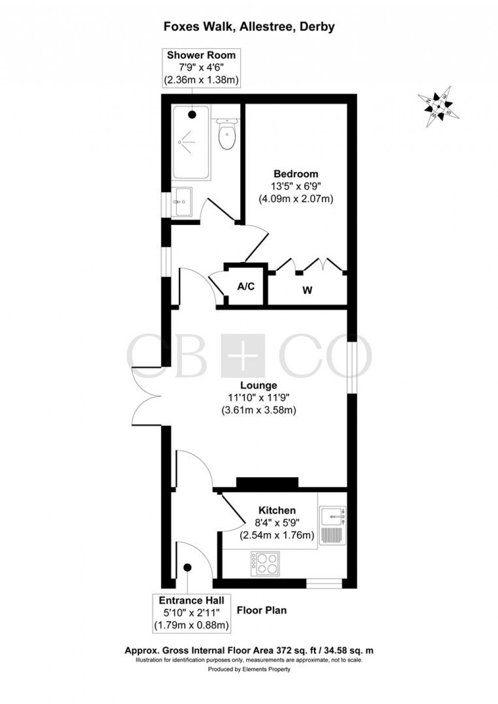 Floorplan for Foxes Walk, Allestree, Derby