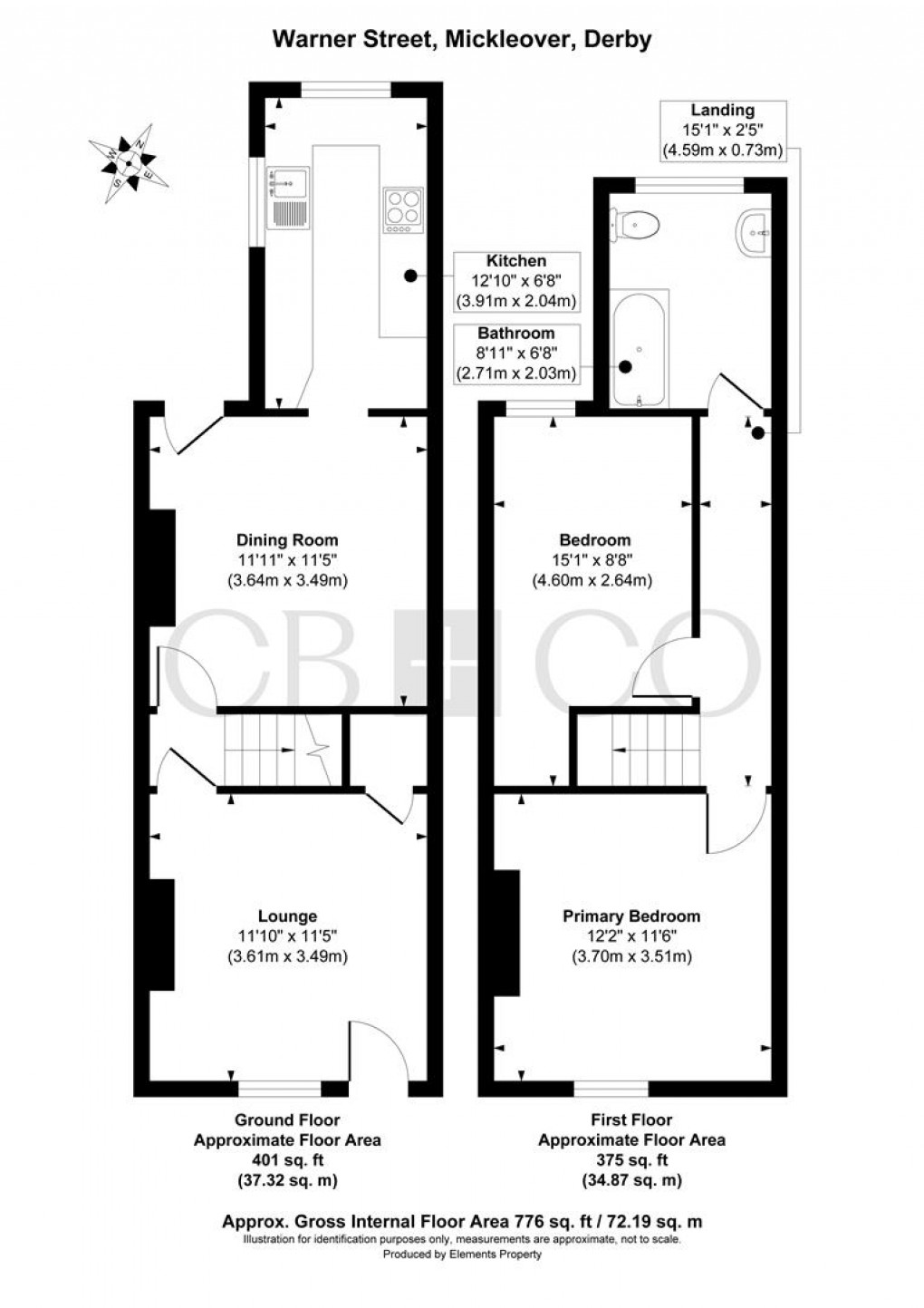 Floorplan for Warner Street, Mickleover, Derby