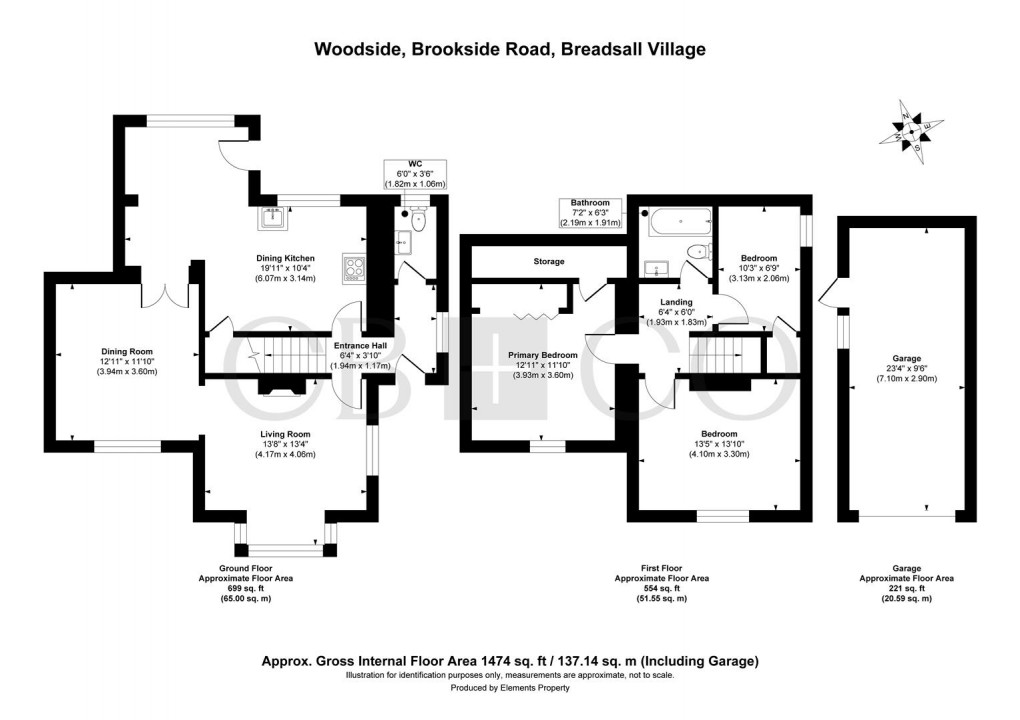 Floorplan for Brookside Road, Breadsall, Derby