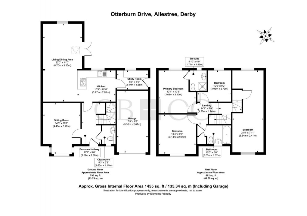 Floorplan for Otterburn Drive, Allestree, Derby