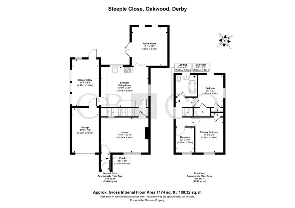 Floorplan for Steeple Close, Oakwood, Derby