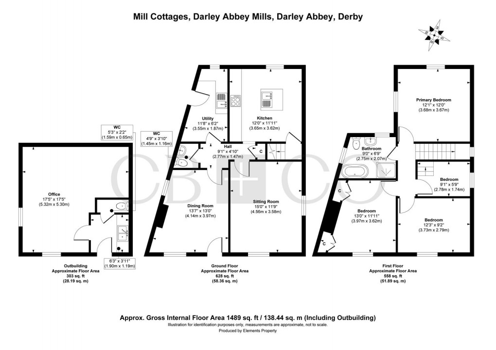 Floorplan for Darley Abbey Mills, Darley Abbey, Derby