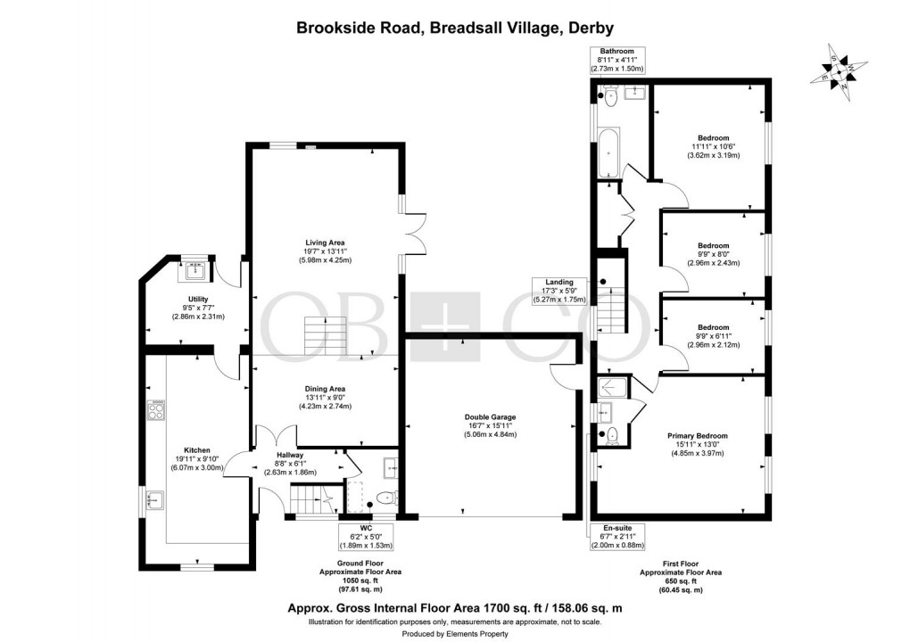 Floorplan for Brookside Road, Breadsall Village, Derby