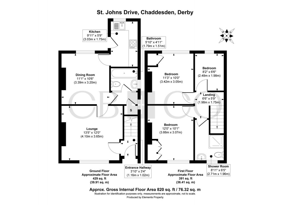 Floorplan for St. Johns Drive, Chaddesden, Derby