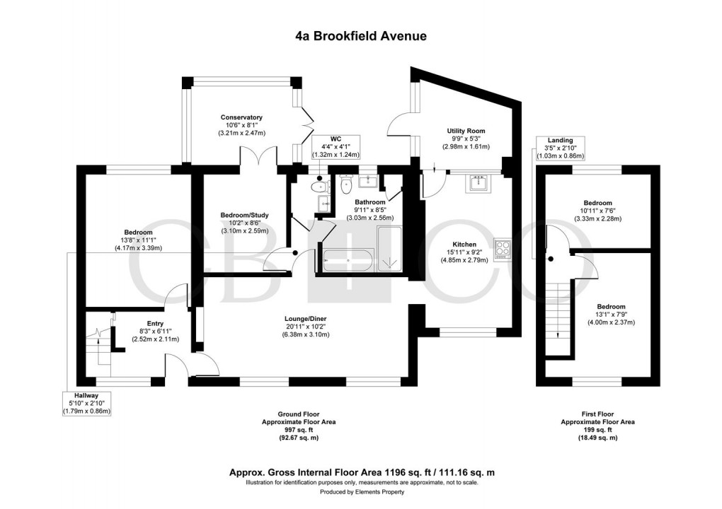 Floorplan for Brookfield Avenue, Sunnyhill, Derby