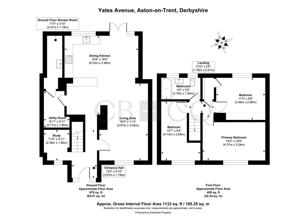 Floorplan for Yates Avenue, Aston-On-Trent, Derby