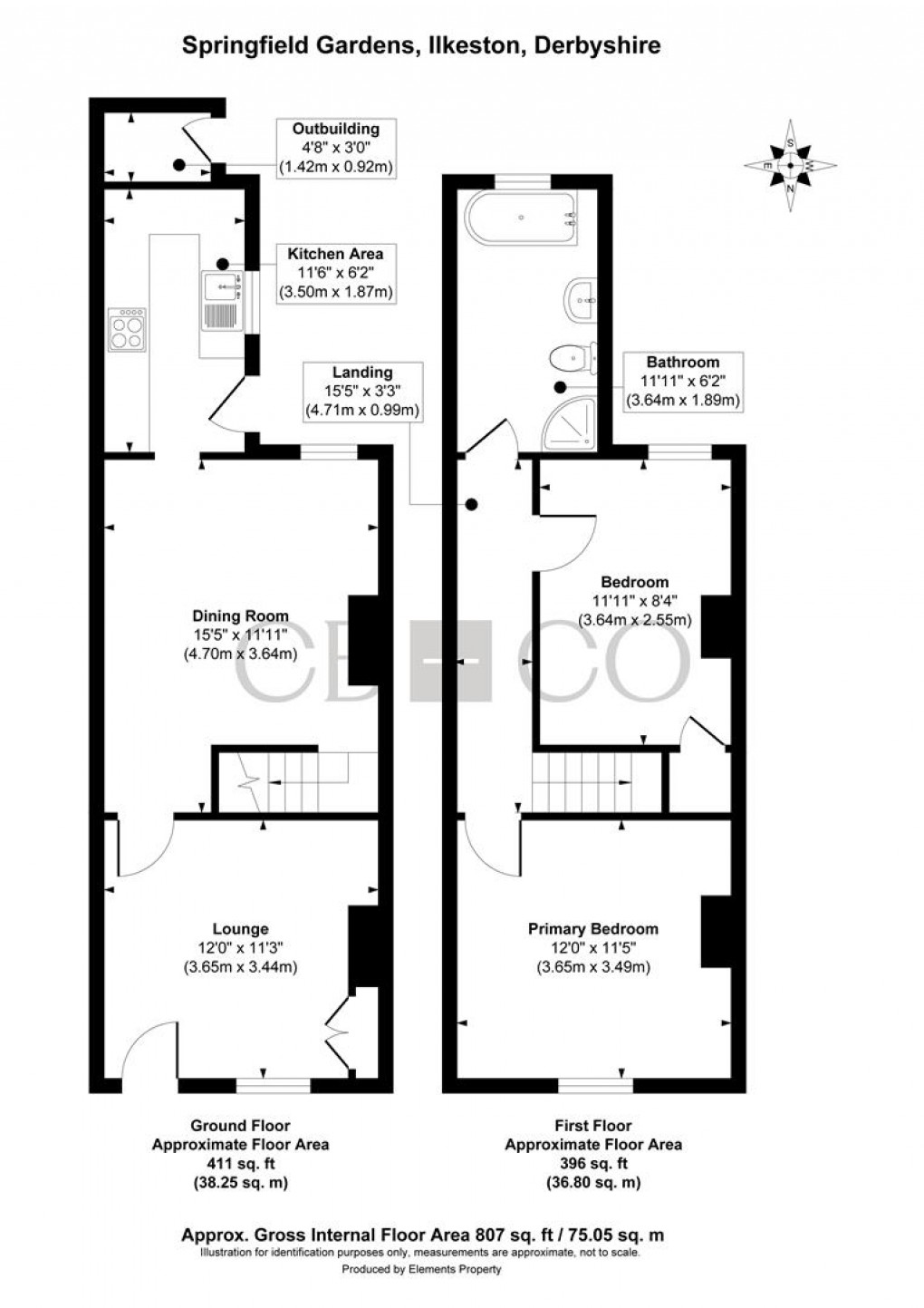 Floorplan for Springfield Gardens, Ilkeston