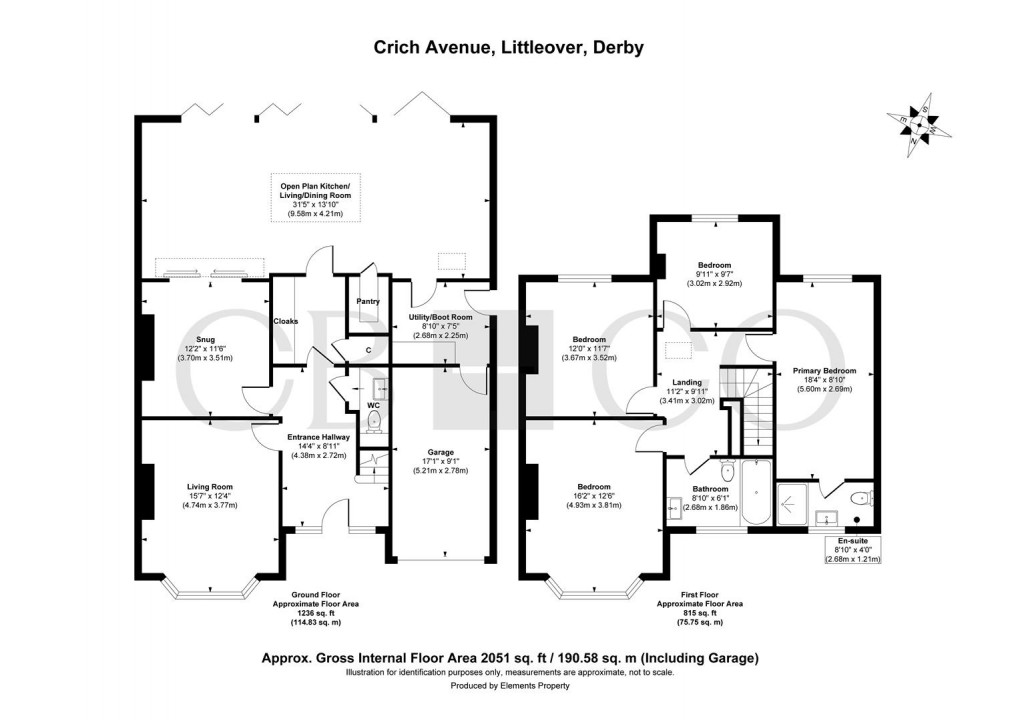 Floorplan for Crich Avenue, Littleover, Derby