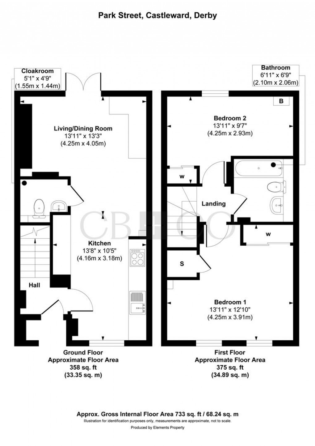 Floorplan for Park Street, Castleward, Derby