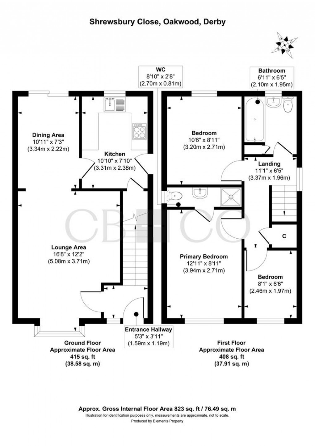 Floorplan for Shrewsbury Close, Oakwood, Derby