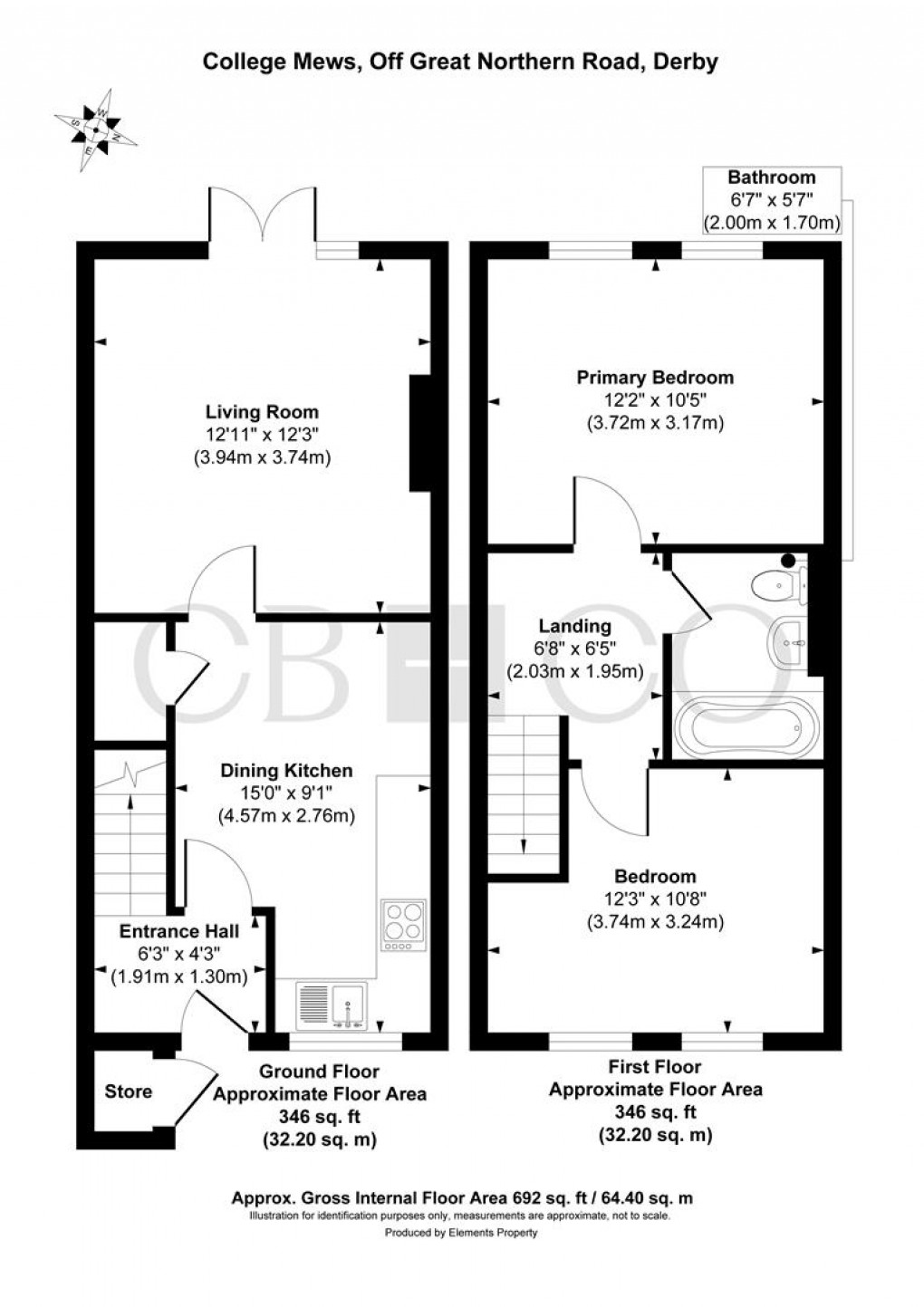 Floorplan for College Mews, Great Northern Road, Derby
