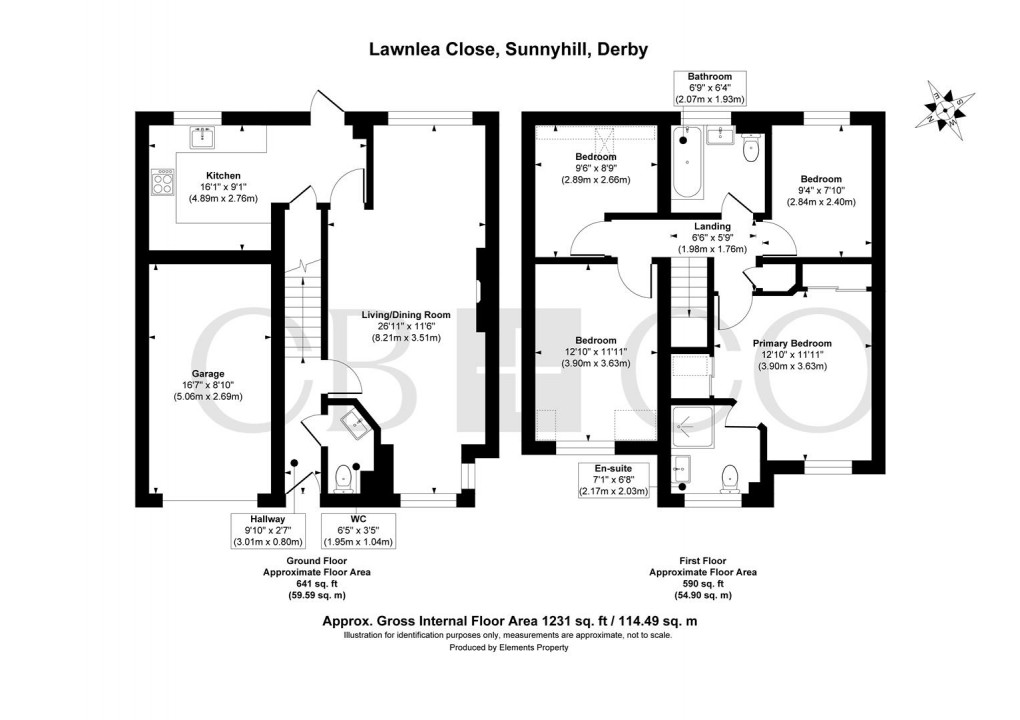 Floorplan for Lawnlea Close, Sunnyhill, Derby
