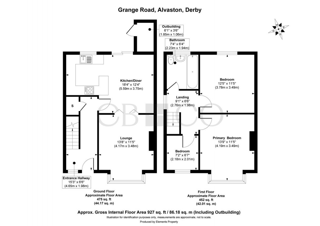 Floorplan for Grange Road, Alvaston, Derby