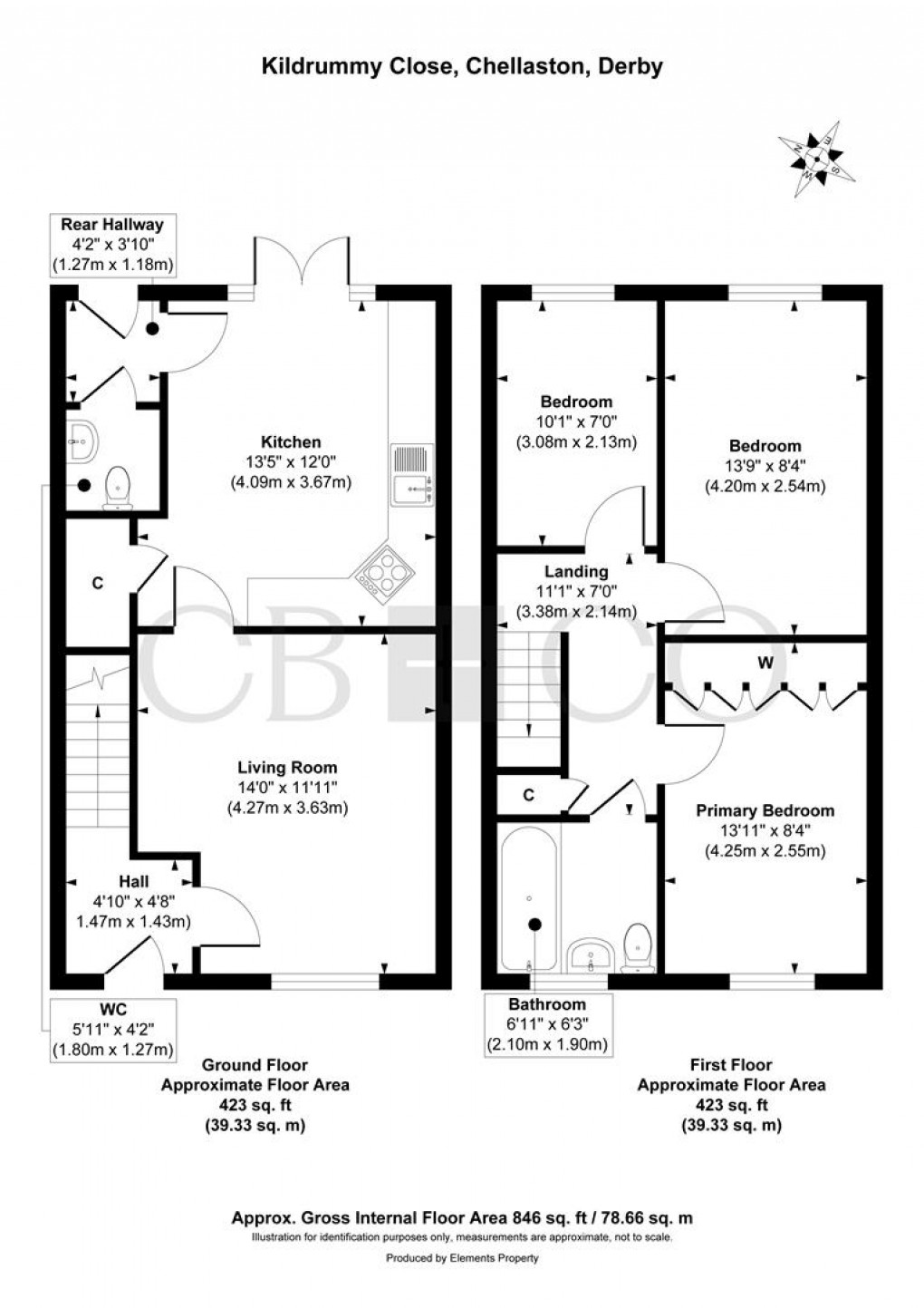 Floorplan for Kildrummy Close, Chellaston, Derby