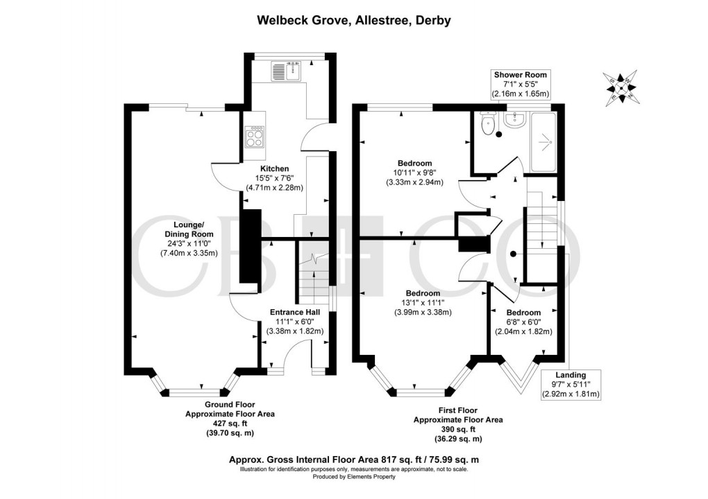 Floorplan for Welbeck Grove, Allestree, Derby