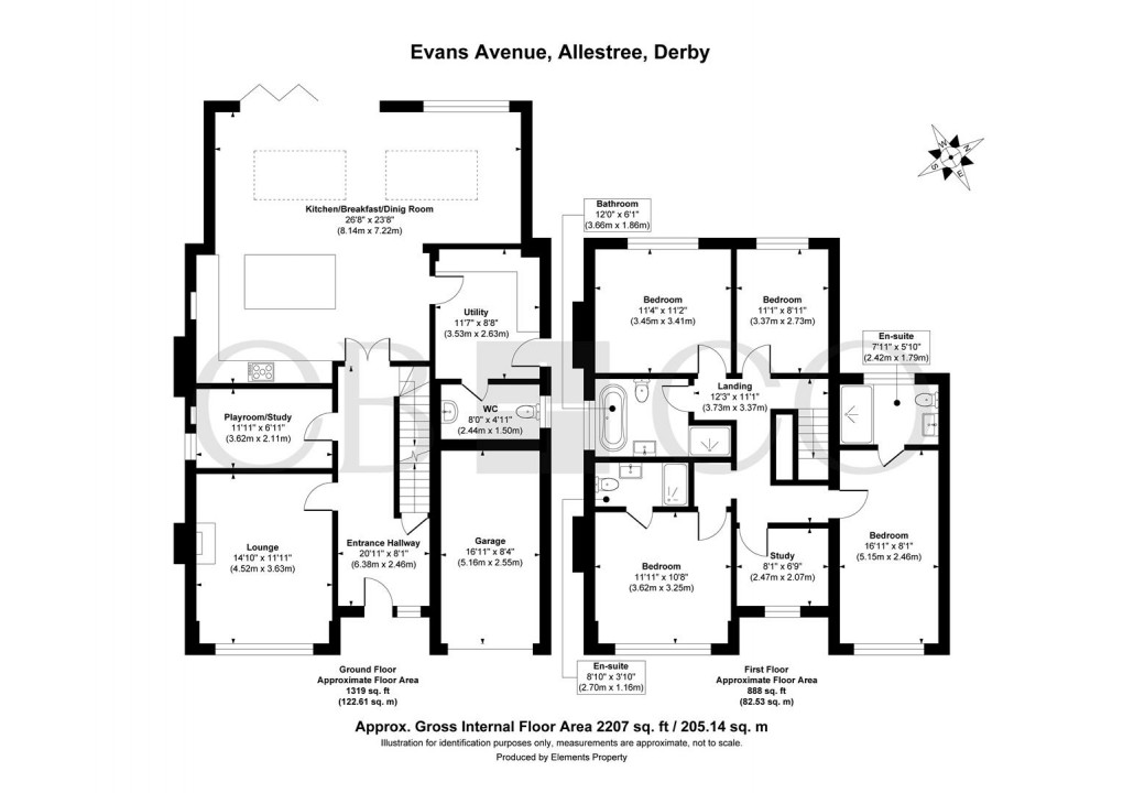 Floorplan for Evans Avenue, Allestree, Derby