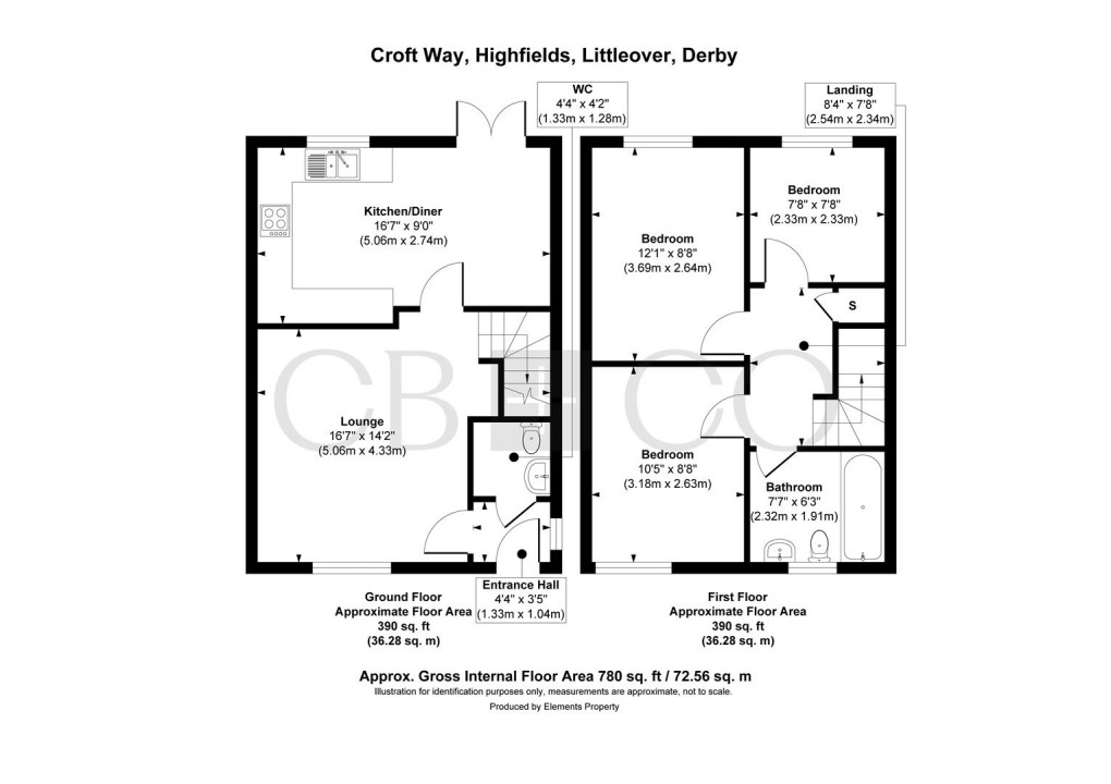 Floorplan for Croft Way, Littleover, Derby
