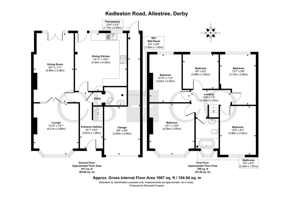 Floorplan for Kedleston Road, Allestree, Derby