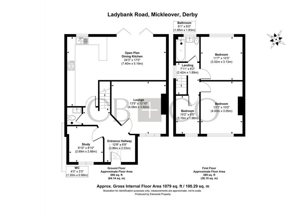 Floorplan for Ladybank Road, Mickleover, Derby