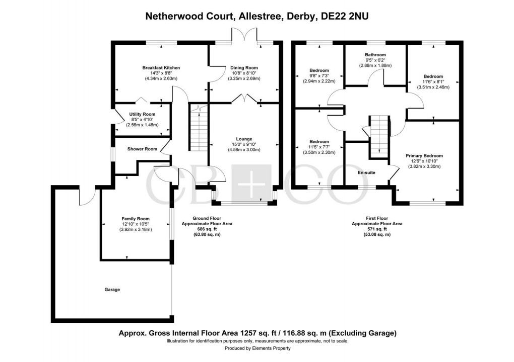 Floorplan for Netherwood Court, Allestree, Derby