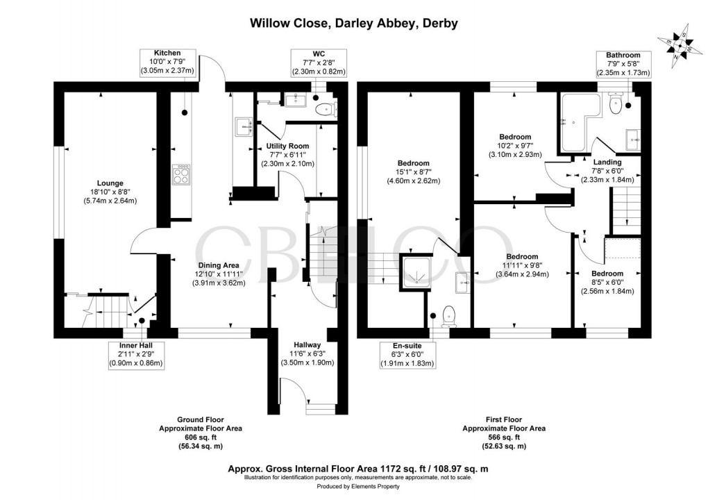 Floorplan for Willow Close, Darley Abbey, Derby