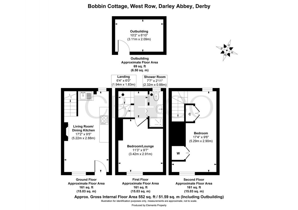 Floorplan for West Row, Darley Abbey, Derby