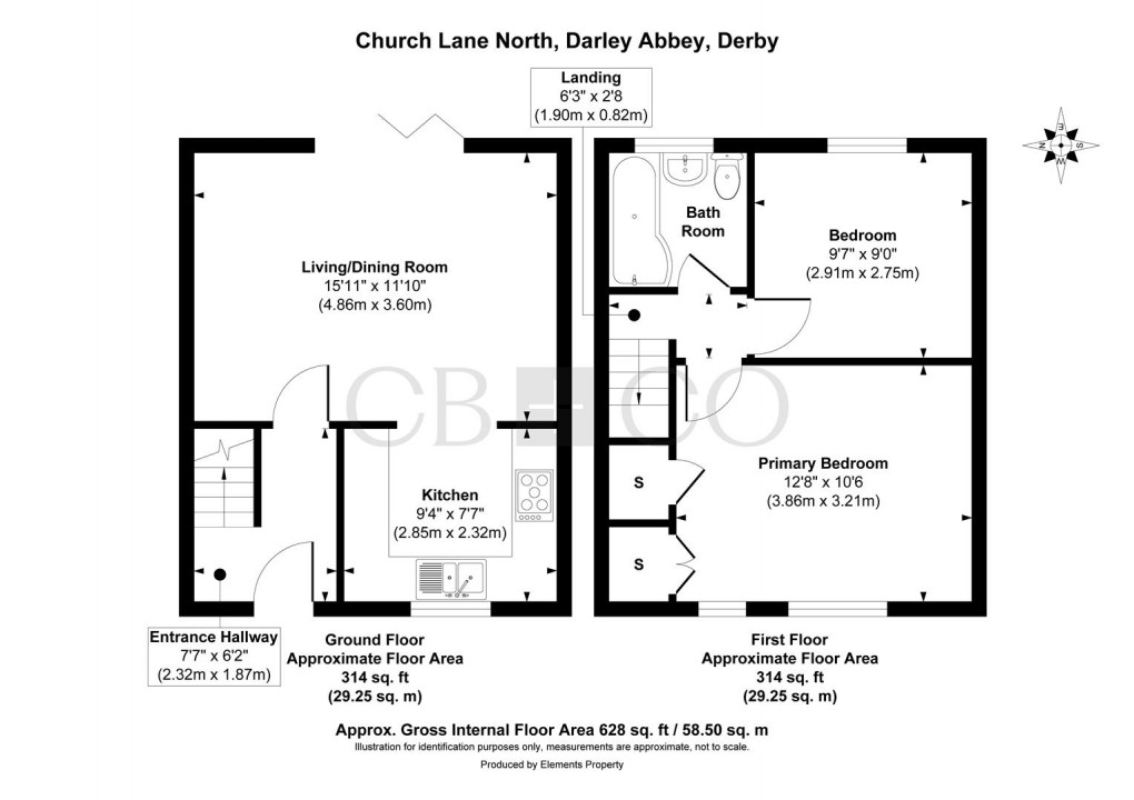 Floorplan for Church Lane North, Darley Abbey, Derby
