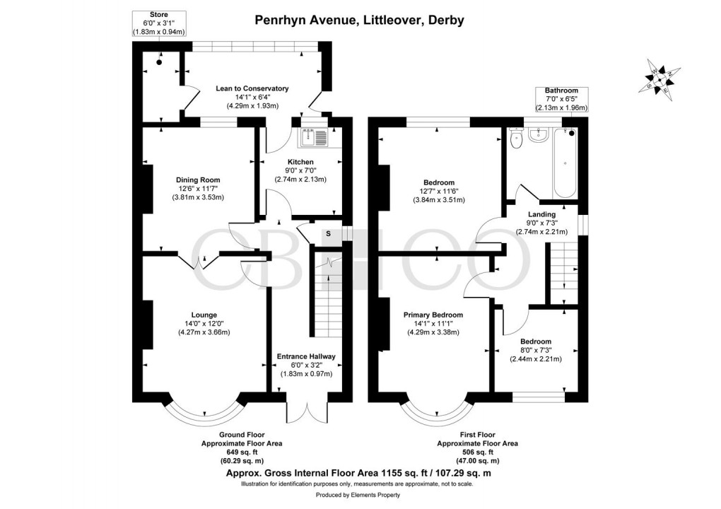 Floorplan for Penrhyn Avenue, Littleover, Derby