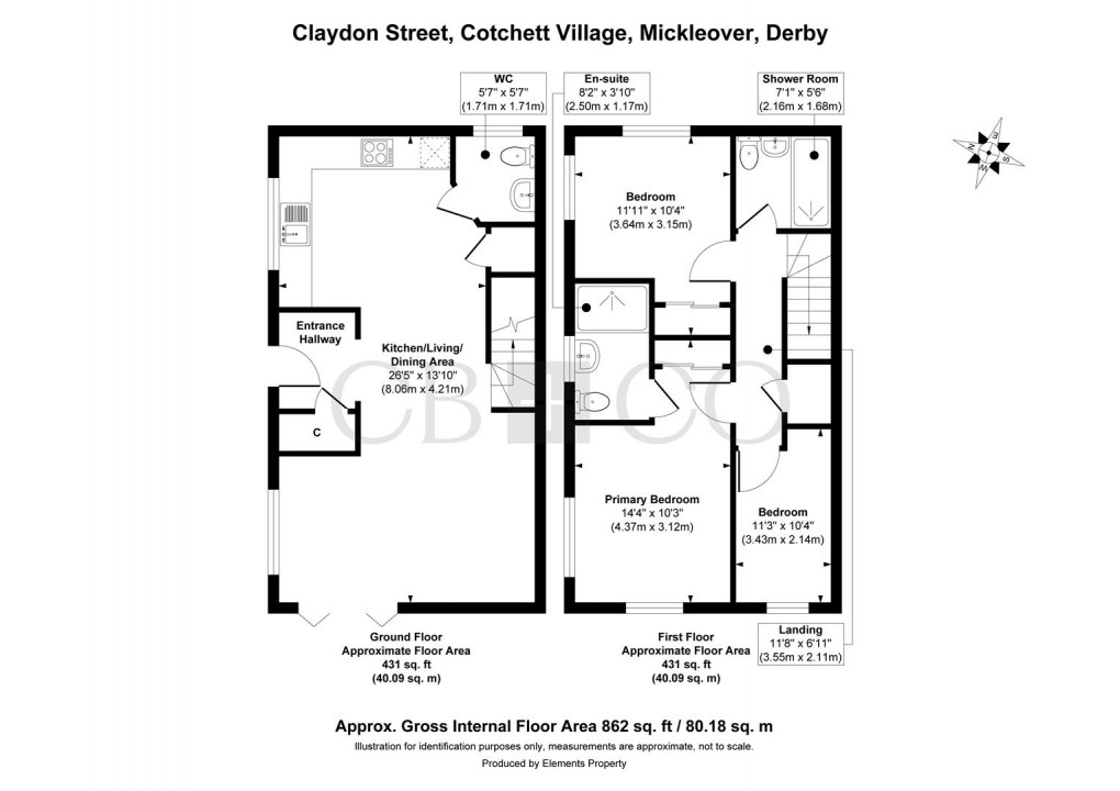 Floorplan for Claydon Street, Cotchett Village, Mickleover