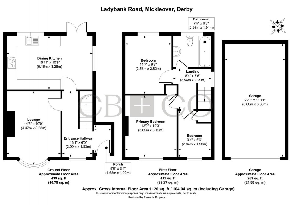 Floorplan for Ladybank Road, Mickleover, Derby