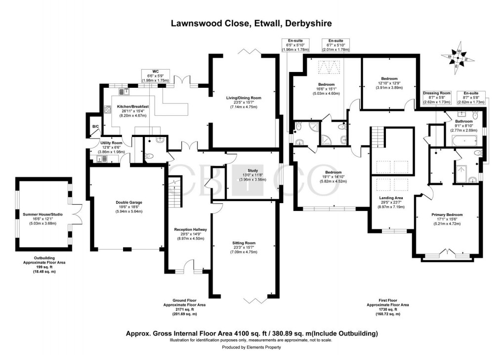 Floorplan for Lawnswood Close, Etwall, Derby