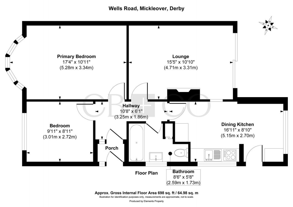 Floorplan for Wells Road, Mickleover, Derby