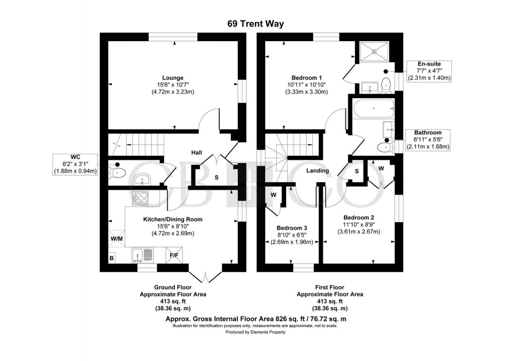 Floorplan for Trent Way, Mickleover, Derby
