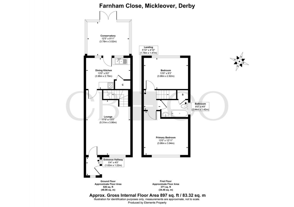 Floorplan for Farnham Close, Mickleover, Derby